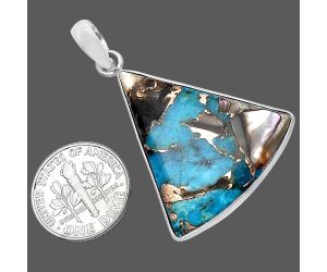 Shell In Black Blue Turquoise Pendant SDP143545 P-1001, 27x31 mm