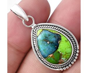 Blue Turquoise In Green Mohave Pendant SDP143770 P-1511, 13x18 mm