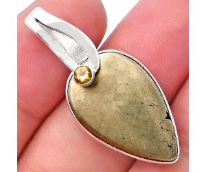 Apache Gold Healer's Gold and Citrine Pendant SDP144103 P-1251, 15x23 mm