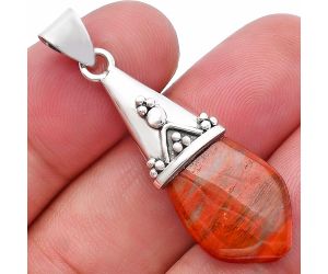 Red Moss Agate Pendant SDP144163 P-1139, 14x23 mm