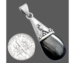 Crown Of Silver Psilomelane - Black Malachite Pendant SDP144168 P-1139, 14x21 mm
