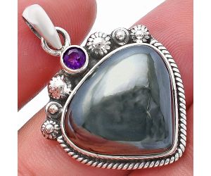 Silicon and Amethyst Pendant SDP144373 P-1482, 18x20 mm