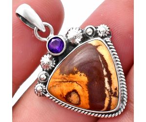 Outback Jasper and Amethyst Pendant SDP144402 P-1482, 17x17 mm