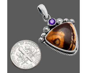 Outback Jasper and Amethyst Pendant SDP144402 P-1482, 17x17 mm