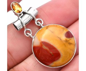 Red Mookaite and Citrine Pendant SDP144458 P-1276, 20x20 mm