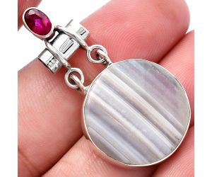 Banded Onyx and Ruby Pendant SDP144460 P-1276, 20x20 mm