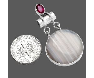 Banded Onyx and Ruby Pendant SDP144460 P-1276, 20x20 mm