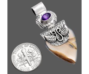 Montana Agate and Amethyst Pendant SDP144529 P-1545, 18x24 mm