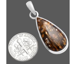 Palm Root Fossil Agate Pendant SDP144563 P-1002, 12x25 mm