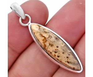 Palm Root Fossil Agate Pendant SDP144592 P-1002, 18x29 mm