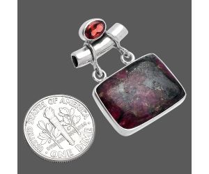 Russian Eudialyte and Garnet Pendant SDP144889 P-1276, 15x19 mm