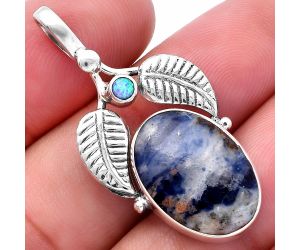 Sodalite and Fire Opal Pendant SDP144997 P-1416, 13x18 mm