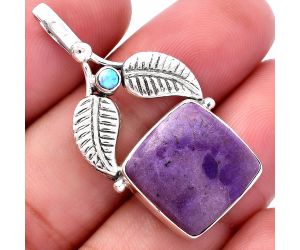 Lavender Jade and Fire Opal Pendant SDP145004 P-1416, 15x15 mm
