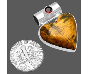 Valentine Gift Heart - Nellite and Garnet Pendant SDP145373 P-1300, 21x21 mm