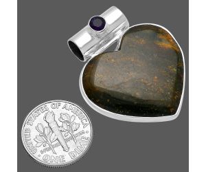 Heart - Moss Agate and Amethyst Pendant SDP145402 P-1300, 25x26 mm