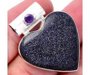 Heart - Sunstone In Iolite and Amethyst Pendant SDP145441 P-1300, 26x26 mm