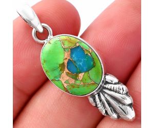 Blue Turquoise In Green Mohave Pendant SDP145849 P-1126, 12x16 mm