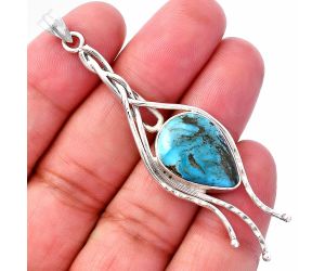 Natural Turquoise Morenci Mine Pendant SDP146212 P-1728, 12x18 mm