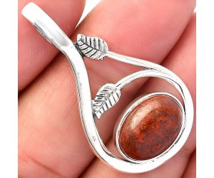 Red Moss Agate Pendant SDP146725 P-1435, 10x14 mm