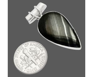 Crown Of Silver Psilomelane - Black Malachite Pendant SDP147123 P-1304, 14x26 mm