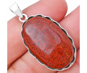 Red Moss Agate Pendant SDP147142 P-1555, 18+30 mm