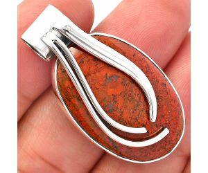 Red Moss Agate Pendant SDP147249 P-1252, 20x31 mm