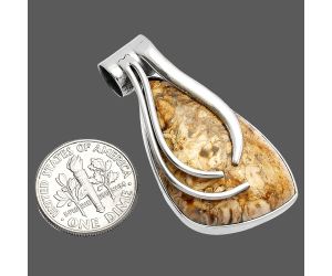 Palm Root Fossil Agate Pendant SDP147266 P-1252, 19x31 mm