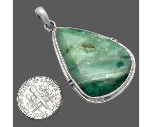 Green Lace Agate Pendant SDP147396 P-1064, 23x35 mm