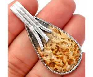 Palm Root Fossil Agate Pendant SDP147444 P-1167, 20x38 mm