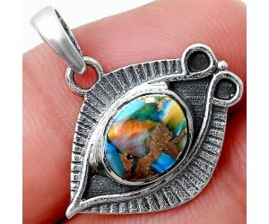 Evil Eye - Spiny Oyster Turquoise Pendant SDP147663 P-1112, 8x10 mm