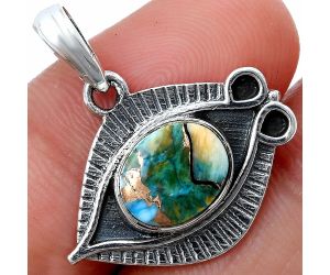 Evil Eye - Spiny Oyster Turquoise Pendant SDP147673 P-1112, 8x10 mm