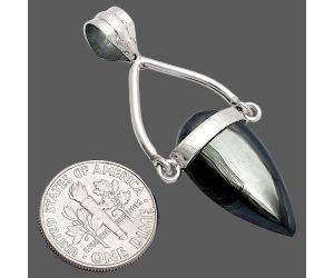 Crown Of Silver Psilomelane - Black Malachite Pendant SDP148172 P-1726, 12x24 mm