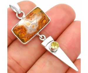 Rare Cady Mountain Agate and Citrine Pendant SDP148532 P-1474, 11x20 mm