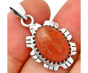 Red Moss Agate Pendant SDP148560 P-1347, 11x15 mm