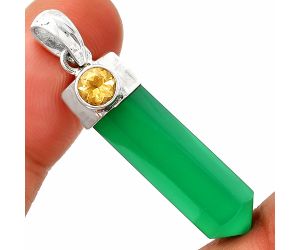 Point - Green Onyx and Citrine Pendant SDP148933 P-1107, 8x26 mm