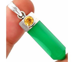 Point - Green Onyx and Citrine Pendant SDP148934 P-1107, 8x26 mm
