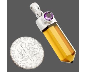 Point - Citrine and Amethyst Pendant SDP149013 P-1107, 9x25 mm