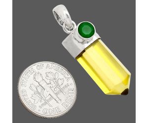 Point - Lemon Quartz and Green Onyx Pendant SDP149043 P-1107, 9x21 mm