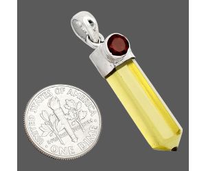 Point - Lemon Quartz and Garnet Pendant SDP149044 P-1107, 8x25 mm