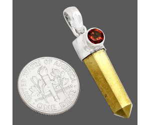 Point - Apache Gold Healer's Gold and Garnet Pendant SDP149066 P-1107, 7x23 mm