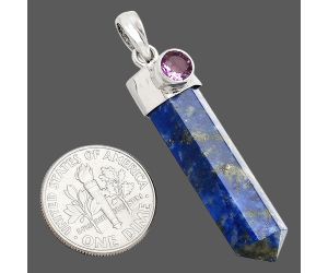 Point - Lapis Lazuli and Amethyst Pendant SDP149093 P-1107, 8x31 mm