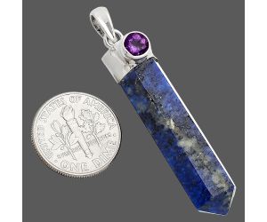 Point - Lapis Lazuli and Amethyst Pendant SDP149095 P-1107, 8x35 mm