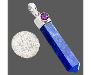 Point - Lapis Lazuli and Amethyst Pendant SDP149096 P-1107, 8x36 mm