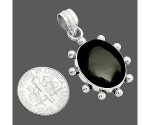 Black Lace Obsidian Pendant SDP149280 P-1733, 15x18 mm