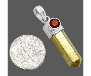 Point - Apache Gold Healer's Gold and Garnet Pendant SDP149353 P-1107, 7x22 mm