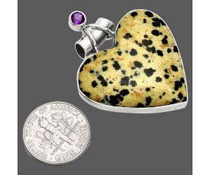 Heart - Dalmatian and Amethyst Pendant SDP149669 P-1159, 28x29 mm