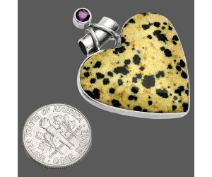 Heart - Dalmatian and Amethyst Pendant SDP149679 P-1159, 29x29 mm