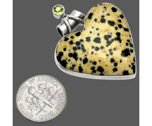Heart - Dalmatian and Peridot Pendant SDP149692 P-1159, 28x29 mm
