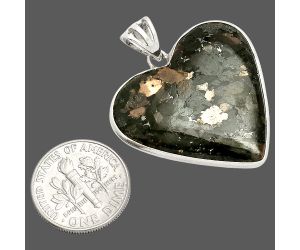 Heart - Nuummite Pendant SDP149854 P-1043, 28x28 mm
