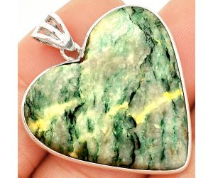 Heart - Tree Weed Moss Agate Pendant SDP149962 P-1043, 31x31 mm